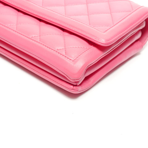 CHANEL No. 22 Matelasse Chain Shoulder Bag pink WS27268