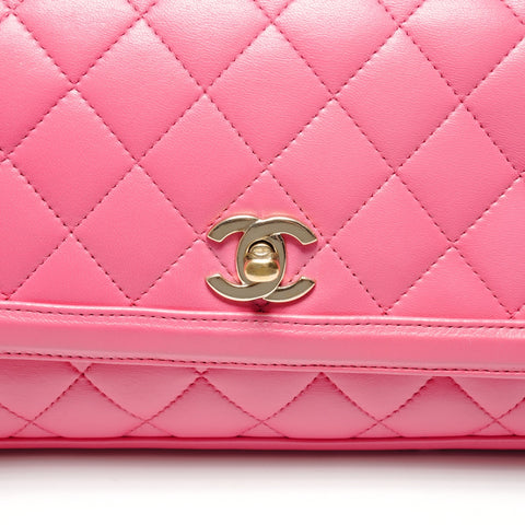 CHANEL No. 22 Matelasse Chain Shoulder Bag pink WS27268