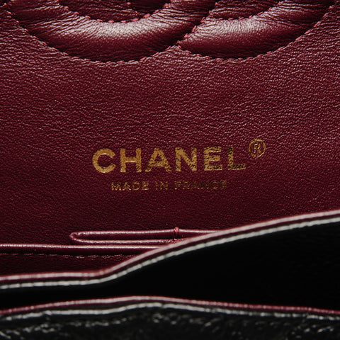 CHANEL No. 5 1997-1999 Matelasse 25 Caviar Double Flap Shoulder Bag black WS27269