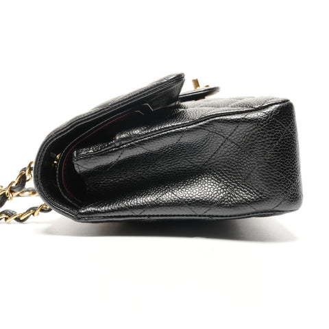 CHANEL No. 5 1997-1999 Matelasse 25 Caviar Double Flap Shoulder Bag black WS27269