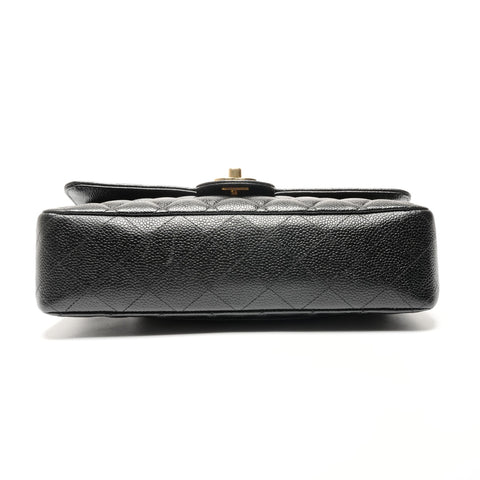 CHANEL No. 5 1997-1999 Matelasse 25 Caviar Double Flap Shoulder Bag black WS27269