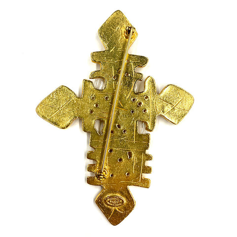 CHANEL COCO Mark Cross Brooch gold WS2727