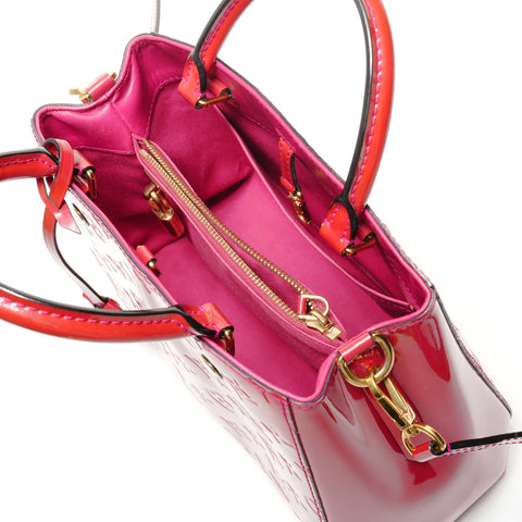 LOUIS VUITTON 2015 Vernis Montaigne BB Handbag Red WS27270