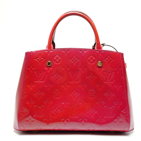 LOUIS VUITTON 2015 Vernis Montaigne BB Handbag Red WS27270