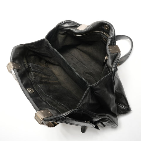 Christian Dior Gaucho Leather Shoulder Bag black WS27271