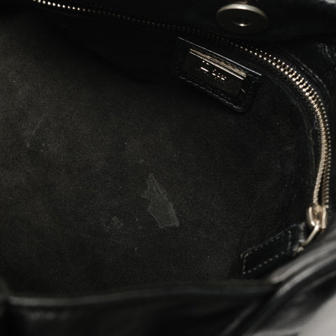 Christian Dior Gaucho Leather Shoulder Bag black WS27271
