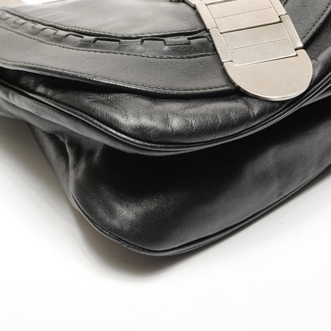 Christian Dior Gaucho Leather Shoulder Bag black WS27271