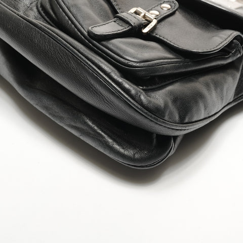 Christian Dior Gaucho Leather Shoulder Bag black WS27271