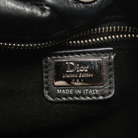 Christian Dior Gaucho Leather Shoulder Bag black WS27271