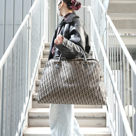 Christian Dior Canvas Trotter Oblique Boston bag black WS27279