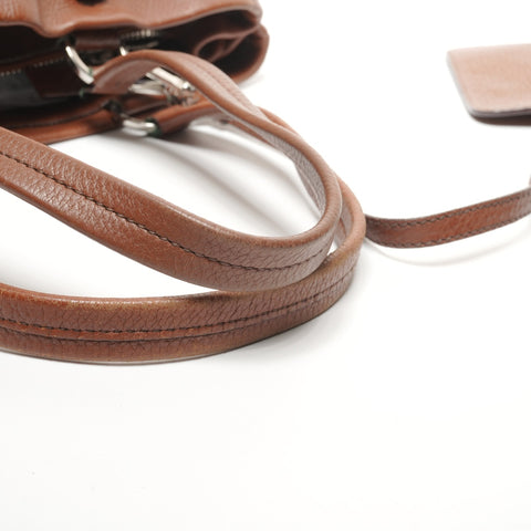 PRADA Tote leather Shoulder Bag Brown WS27280