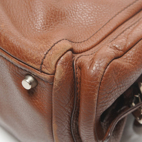 PRADA Tote leather Shoulder Bag Brown WS27280