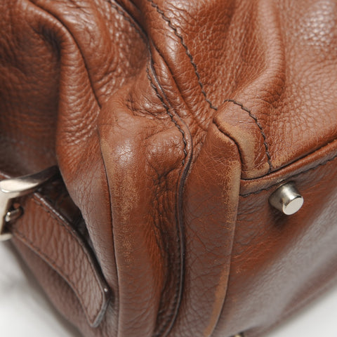 PRADA Tote leather Shoulder Bag Brown WS27280