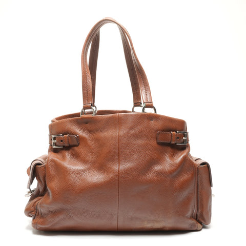 PRADA Tote leather Shoulder Bag Brown WS27280