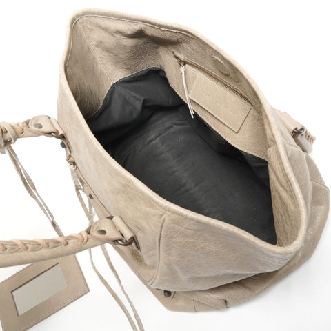 BALENCIAGA The Sunday Leather Tote Bag gray WS27281