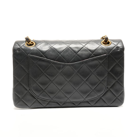 CHANEL No. 4 1996-1997 Matelasse 23 Lambskin Double Flap Shoulder Bag black WS27282