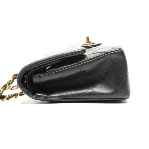 CHANEL No. 4 1996-1997 Matelasse 23 Lambskin Double Flap Shoulder Bag black WS27282