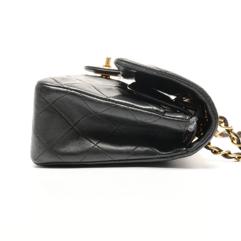 CHANEL No. 4 1996-1997 Matelasse 23 Lambskin Double Flap Shoulder Bag black WS27282