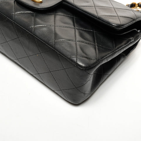 CHANEL No. 4 1996-1997 Matelasse 23 Lambskin Double Flap Shoulder Bag black WS27282