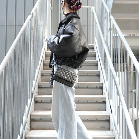 CHANEL No. 29 Matelasse Chain Wallet Shoulder Bag black WS27283