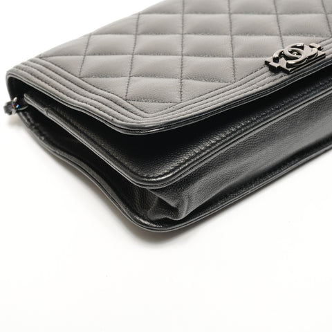 CHANEL 24th Series Chain Wallet Boy Shoulder Bag black WS27284