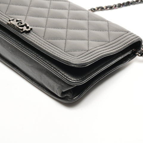 CHANEL 24th Series Chain Wallet Boy Shoulder Bag black WS27284