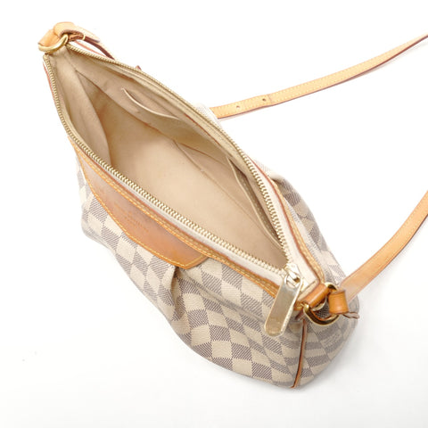 LOUIS VUITTON 2015 Damier Azur Siracusa PM Shoulder Bag white WS27285