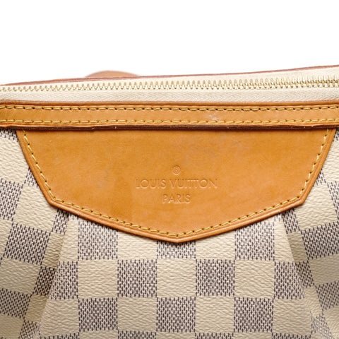 LOUIS VUITTON 2015 Damier Azur Siracusa PM Shoulder Bag white WS27285