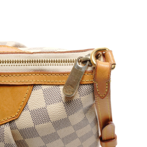 LOUIS VUITTON 2015 Damier Azur Siracusa PM Shoulder Bag white WS27285