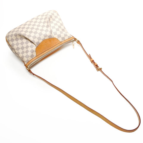 LOUIS VUITTON 2015 Damier Azur Siracusa PM Shoulder Bag white WS27285