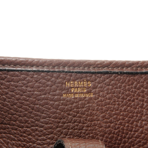 HERMES Evelyn 1 GM Fjord �›V Shoulder Bag Brown WS27289