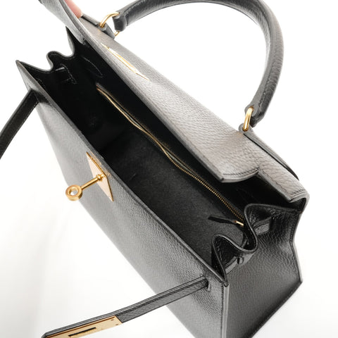 HERMES Kelly 28 Ardennes A Handbag black WS27297