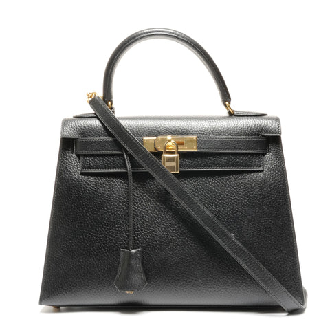 HERMES Kelly 28 Ardennes A Handbag black WS27297