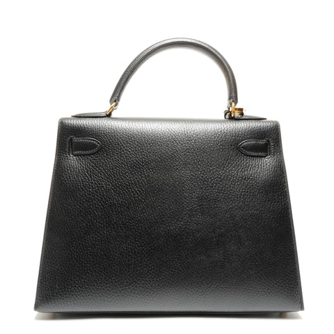 HERMES Kelly 28 Ardennes A Handbag black WS27297