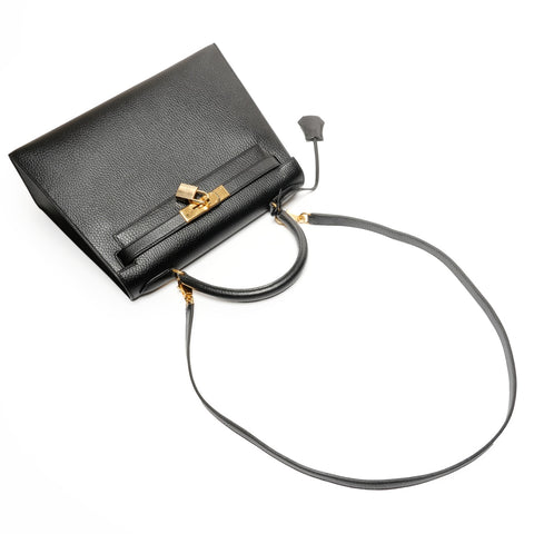 HERMES Kelly 28 Ardennes A Handbag black WS27297