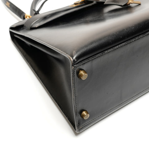 HERMES Kelly 32 Box Calf Handbag black WS27299