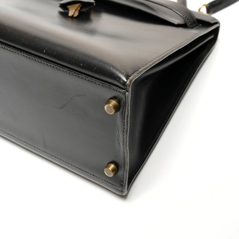HERMES Kelly 32 Box Calf Handbag black WS27299