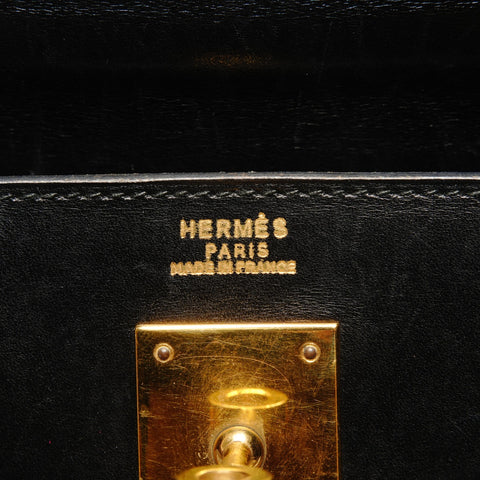 HERMES Kelly 32 Box Calf Handbag black WS27299