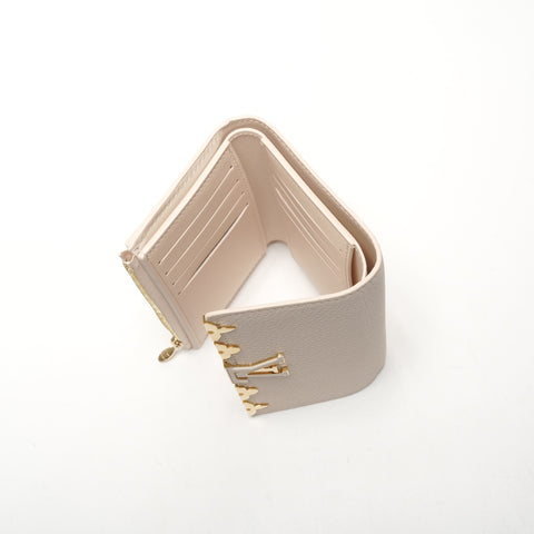 LOUIS VUITTON Taurillon Clemence Portefeuille Capucines Compact Tri-fold wallet Ivory WS27305