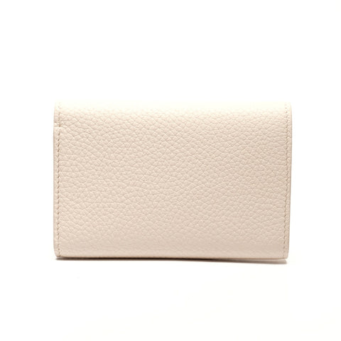 LOUIS VUITTON Taurillon Clemence Portefeuille Capucines Compact Tri-fold wallet Ivory WS27305