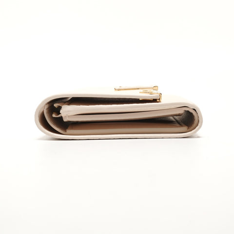 LOUIS VUITTON Taurillon Clemence Portefeuille Capucines Compact Tri-fold wallet Ivory WS27305