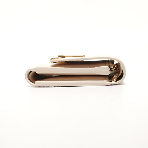 LOUIS VUITTON Taurillon Clemence Portefeuille Capucines Compact Tri-fold wallet Ivory WS27305