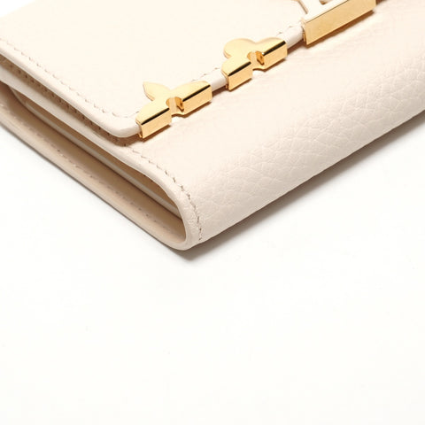 LOUIS VUITTON Taurillon Clemence Portefeuille Capucines Compact Tri-fold wallet Ivory WS27305