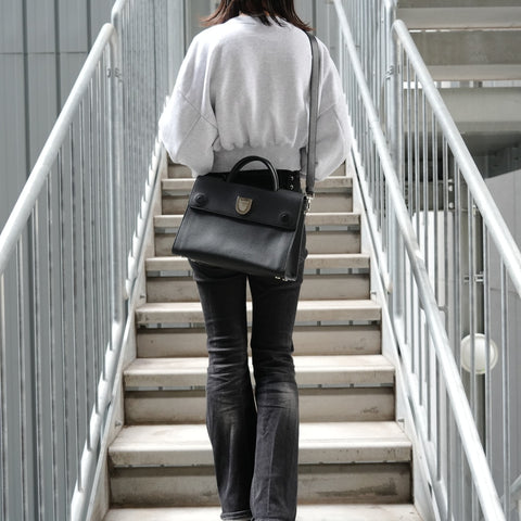 Christian Dior Dior Ever Leather Metal Silver Handbag black WS27309