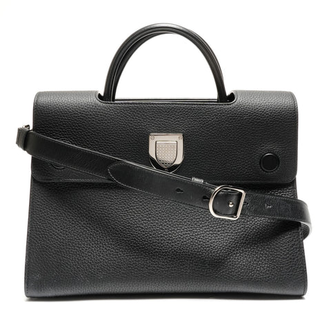 Christian Dior Dior Ever Leather Metal Silver Handbag black WS27309