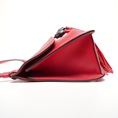 GUCCI Bamboo Daily Fringe Shoulder Bag Red WS27310
