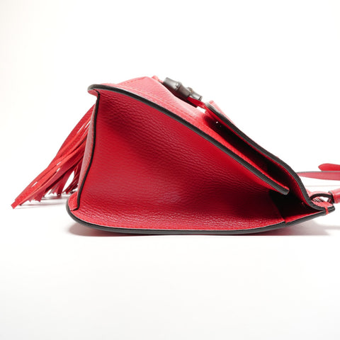 GUCCI Bamboo Daily Fringe Shoulder Bag Red WS27310