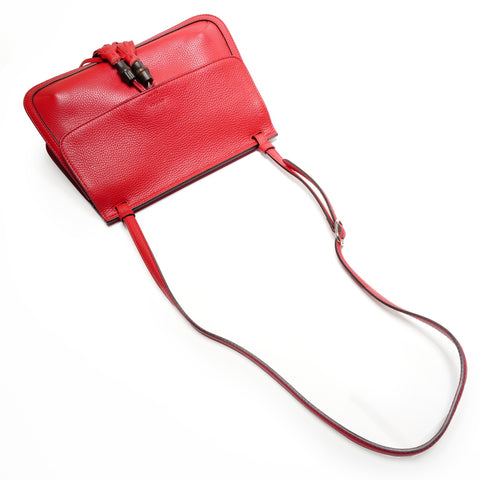 GUCCI Bamboo Daily Fringe Shoulder Bag Red WS27310