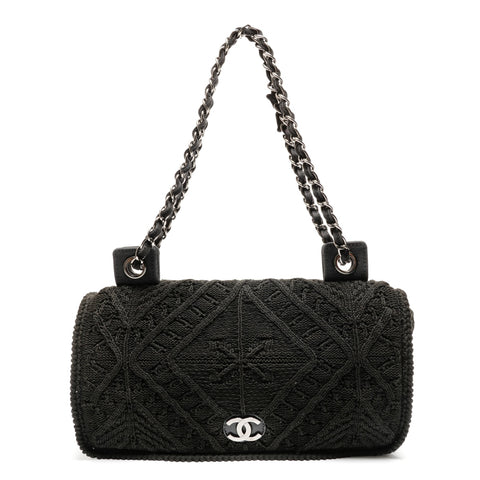 CHANEL Nr. 9 2004-2005 Knit COCO Mark Umhängetasche schwarz WS27312