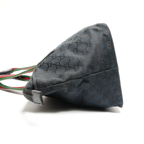 GUCCI GG Canvas Sherry Line Tote Bag Handbag black WS27313
